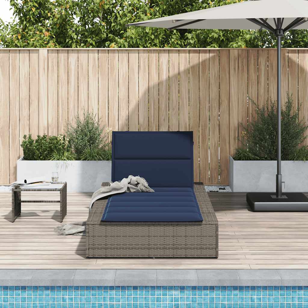 Grey PE rattan floating sun lounger with cushion