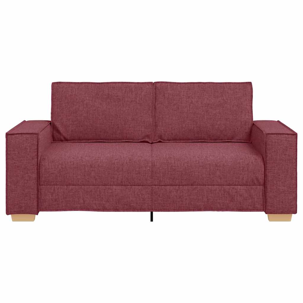 Sofá de 2 lugares, cor vinho, 140 cm, tecido