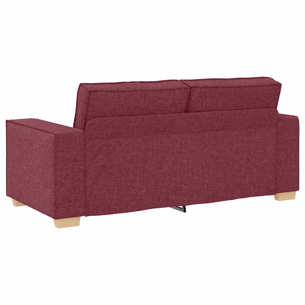 Sofá de 2 lugares, cor vinho, 140 cm, tecido