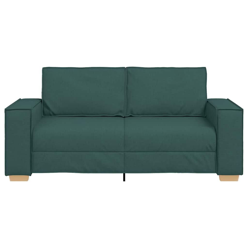 Sofá de 2 lugares verde escuro 140 cm tecido