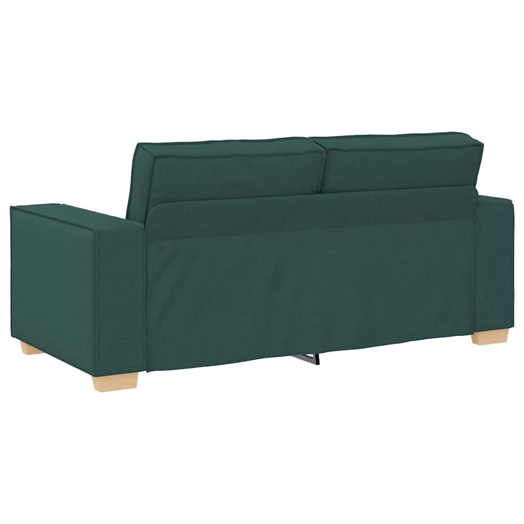 Sofá de 2 lugares verde escuro 140 cm tecido