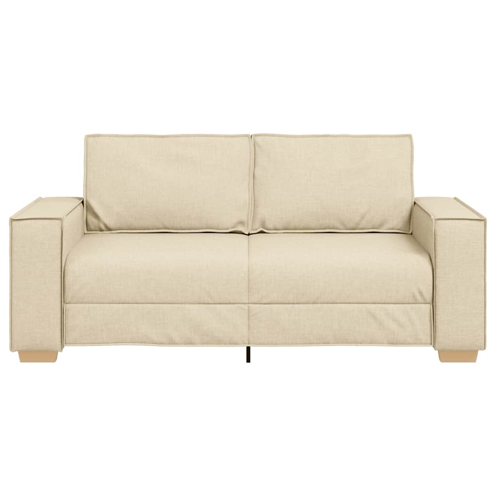 Sofá de 2 lugares em tecido creme 140 cm