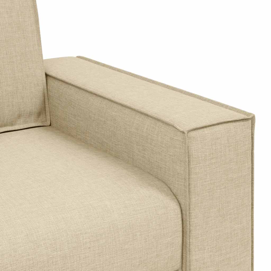 Sofá de 2 lugares em tecido creme 140 cm