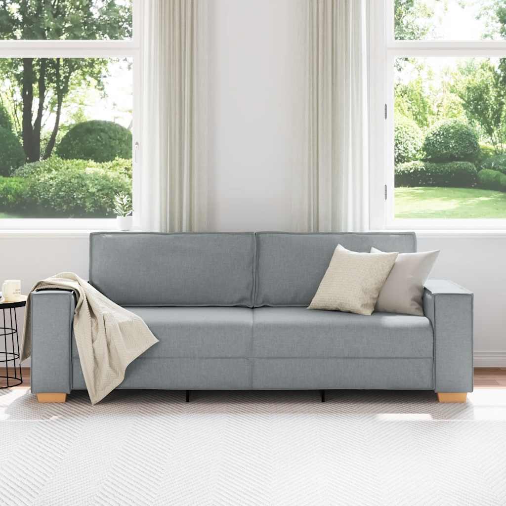 Sofá de 3 lugares cinza claro 180 cm Tecido