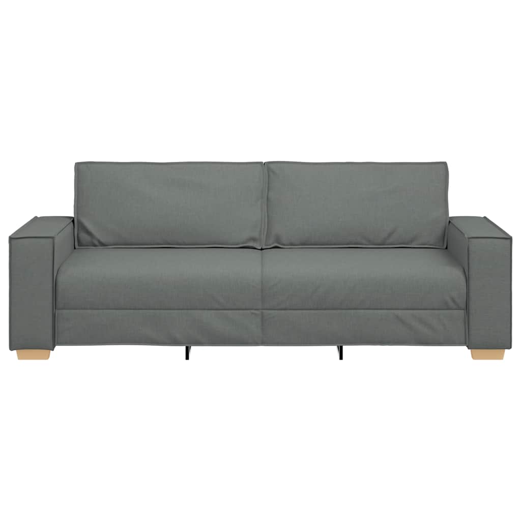 Sofá de 3 lugares cinza escuro 180 cm tecido