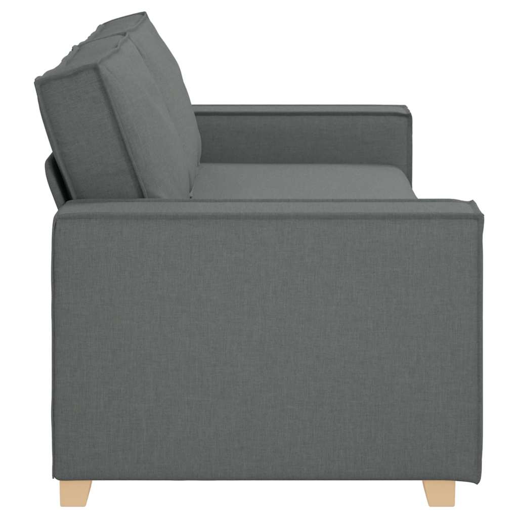 Sofá de 3 lugares cinza escuro 180 cm tecido