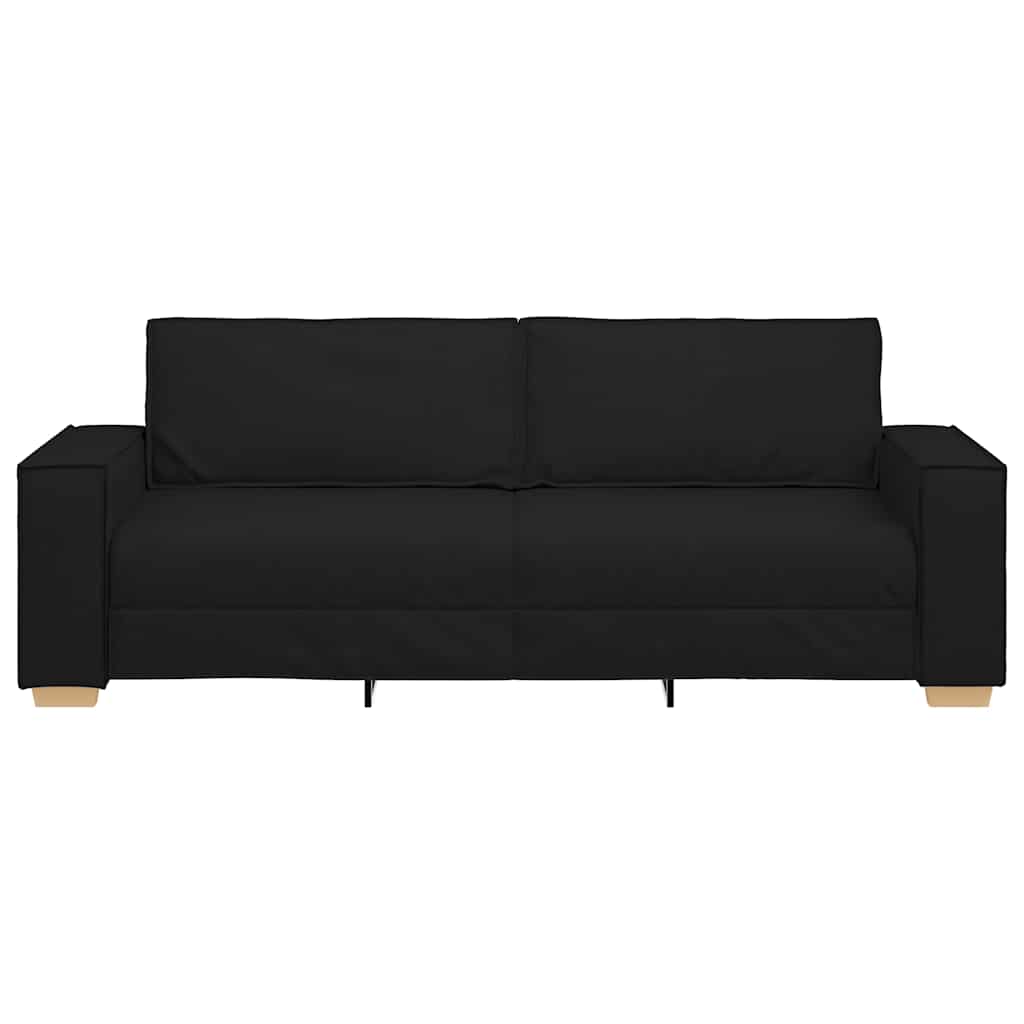 Sofá de 3 lugares preto 180 cm tecido