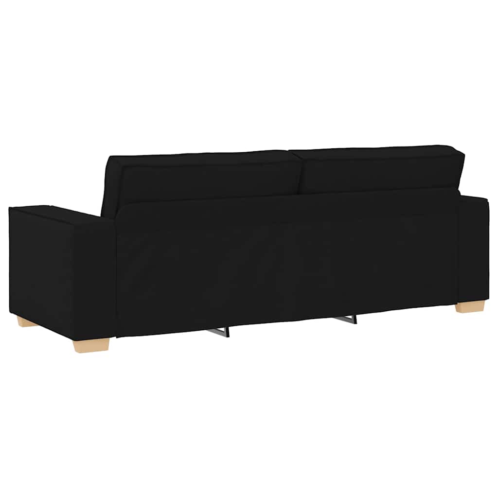 Sofá de 3 lugares preto 180 cm tecido