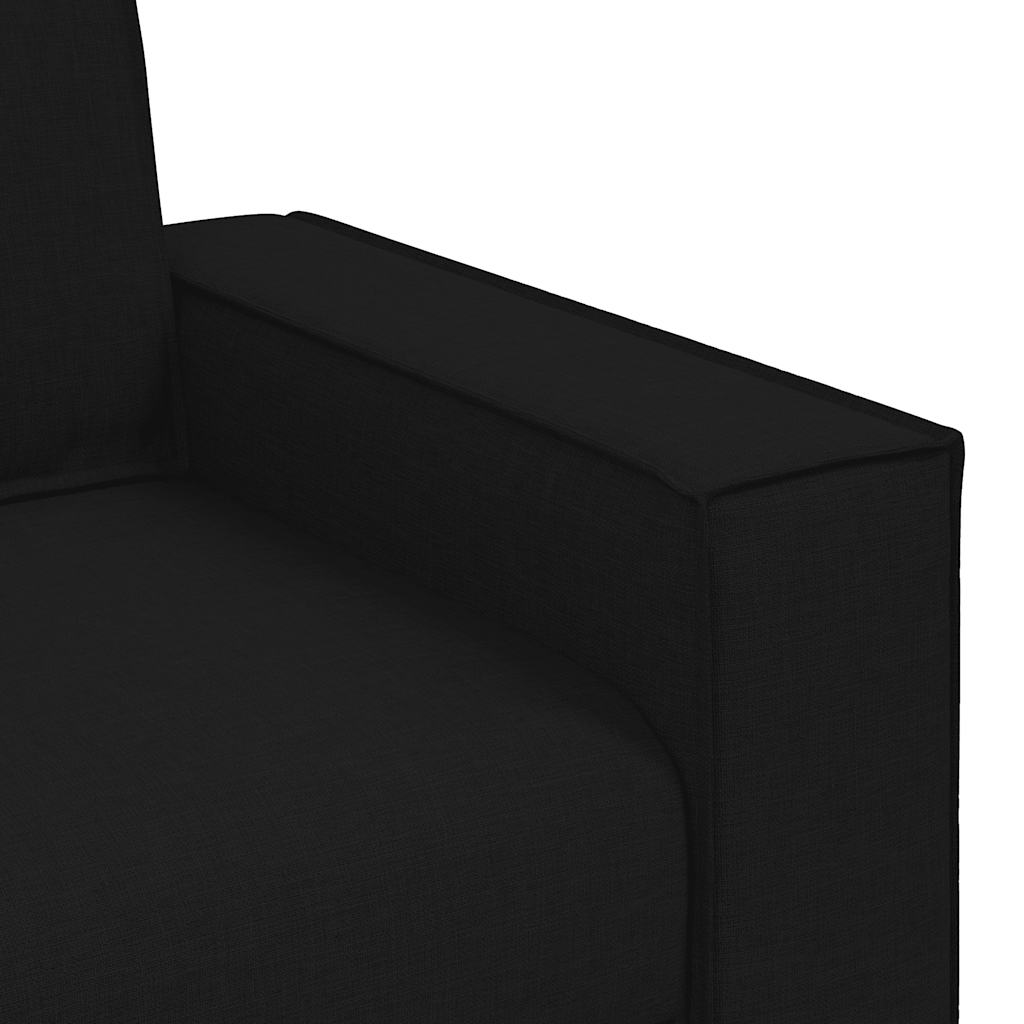 Sofá de 3 lugares preto 180 cm tecido
