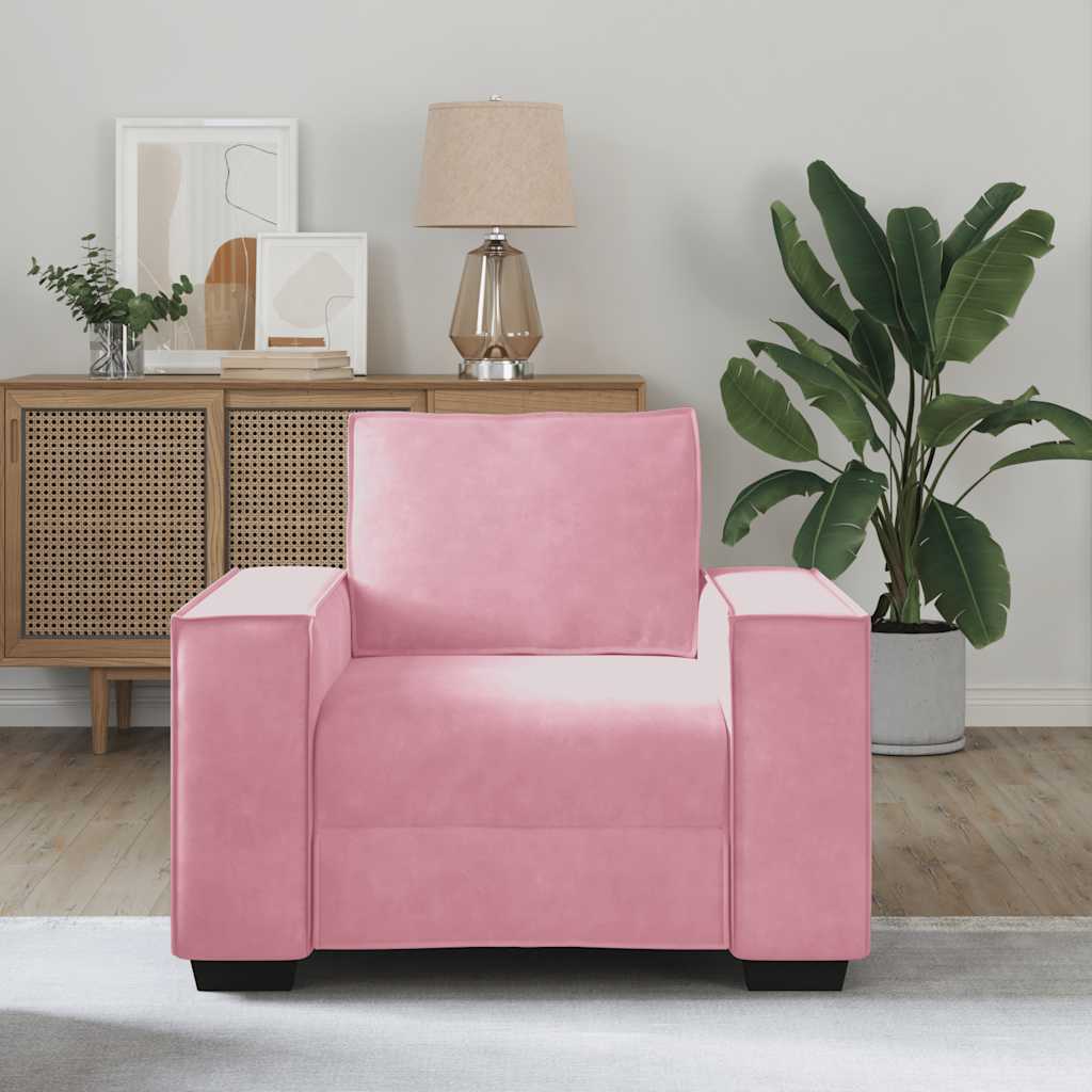 Poltrona 60 cm veludo rosa