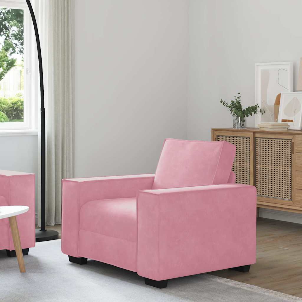 Poltrona 60 cm veludo rosa