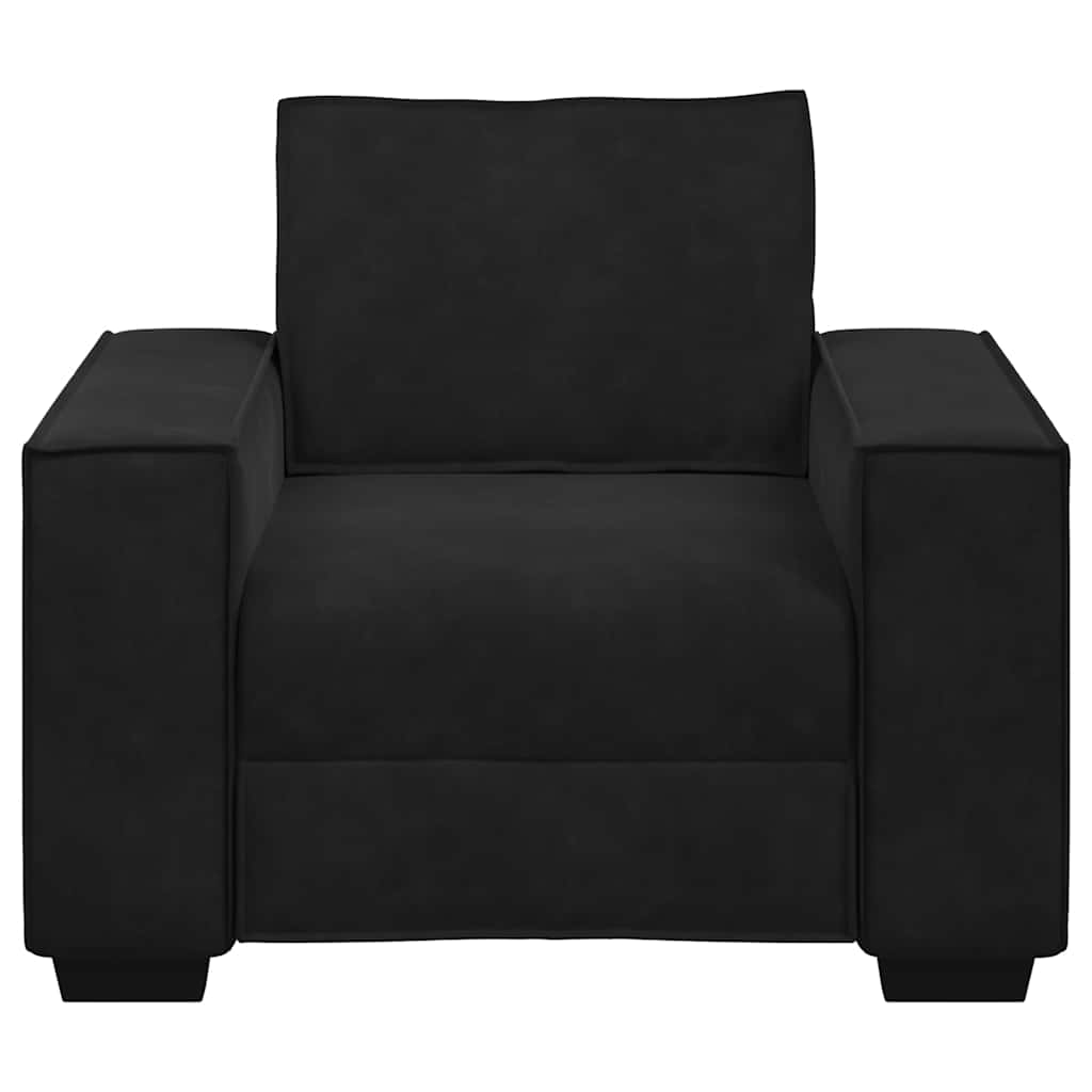 59 cm black velvet armchair