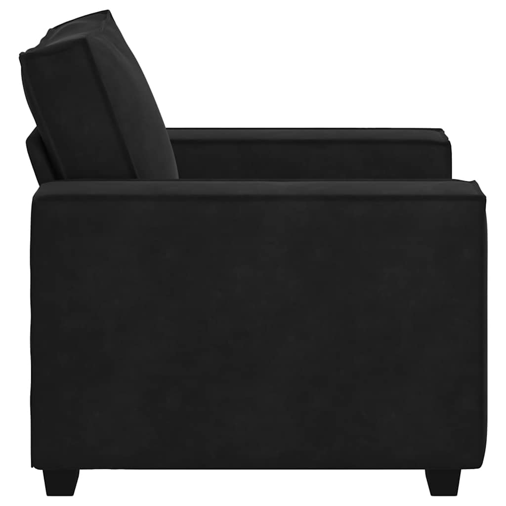 59 cm black velvet armchair