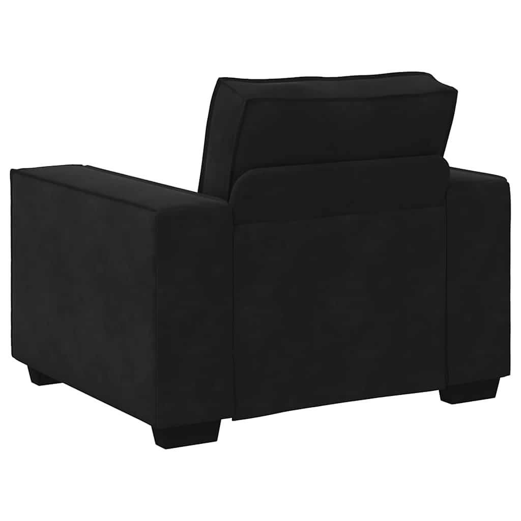 59 cm black velvet armchair