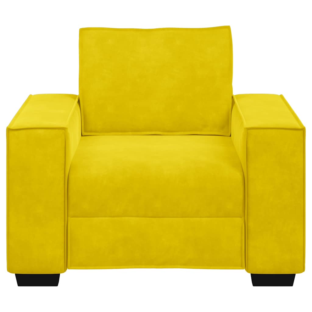 Poltrona 60 cm veludo amarelo