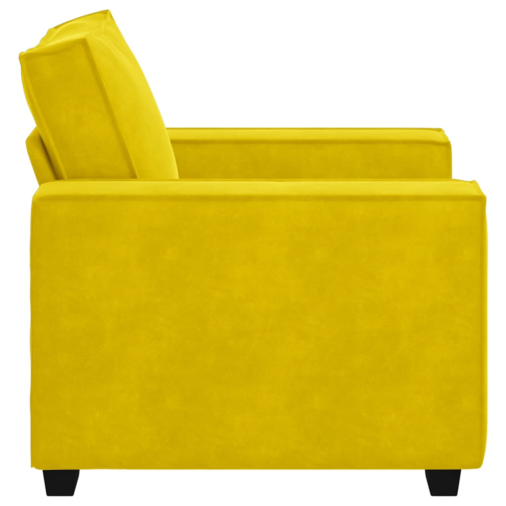 Poltrona 60 cm veludo amarelo