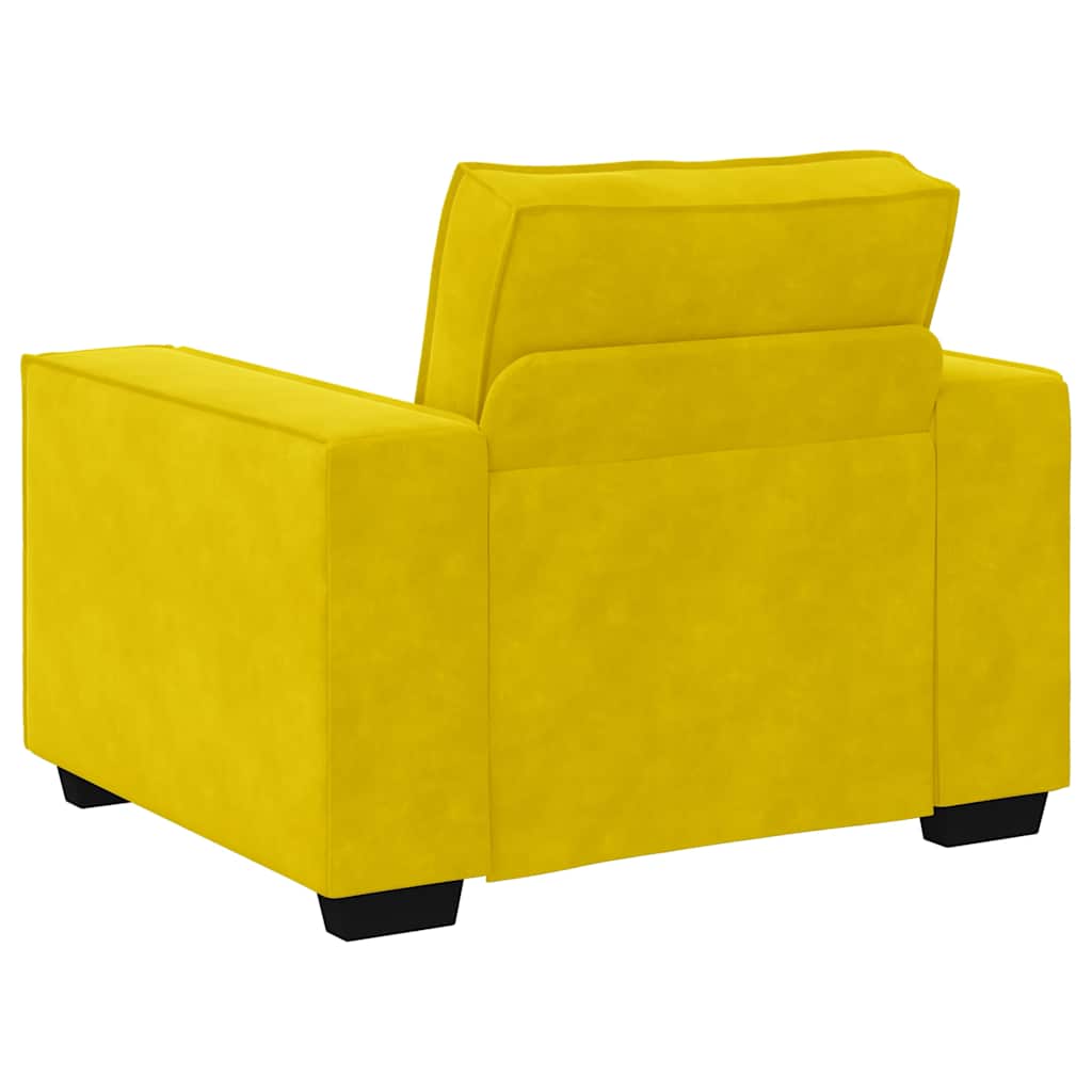 Poltrona 60 cm veludo amarelo
