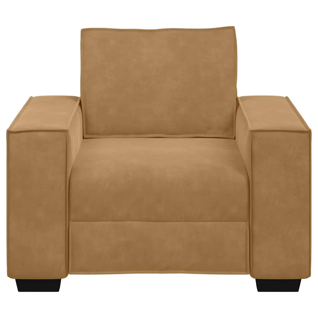 59 cm brown velvet armchair