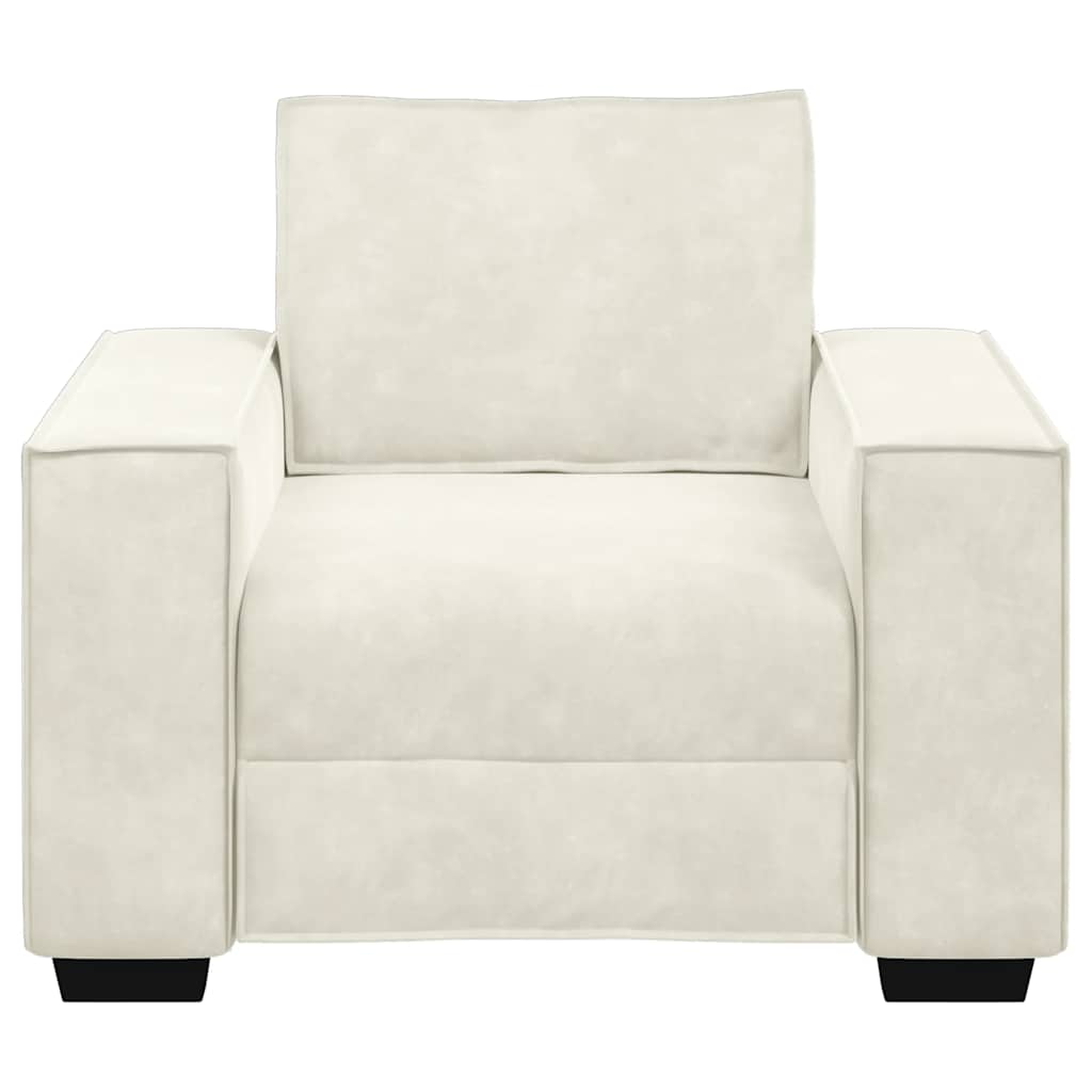 59 cm cream velvet armchair