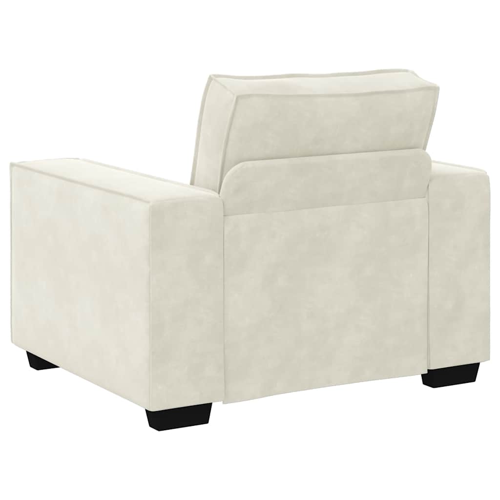 59 cm cream velvet armchair