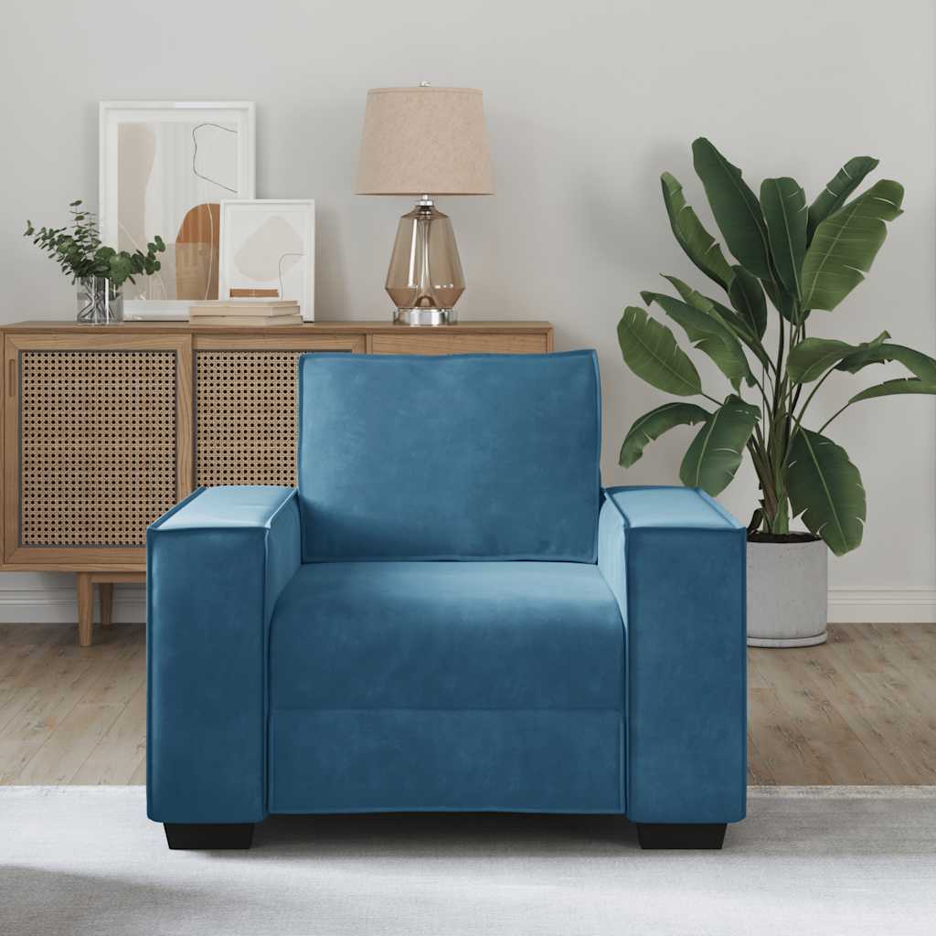 Poltrona 60 cm veludo azul