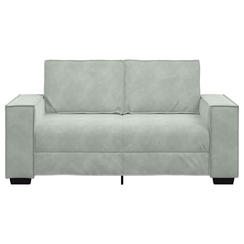 2-seater sofa 120 cm light grey velvet