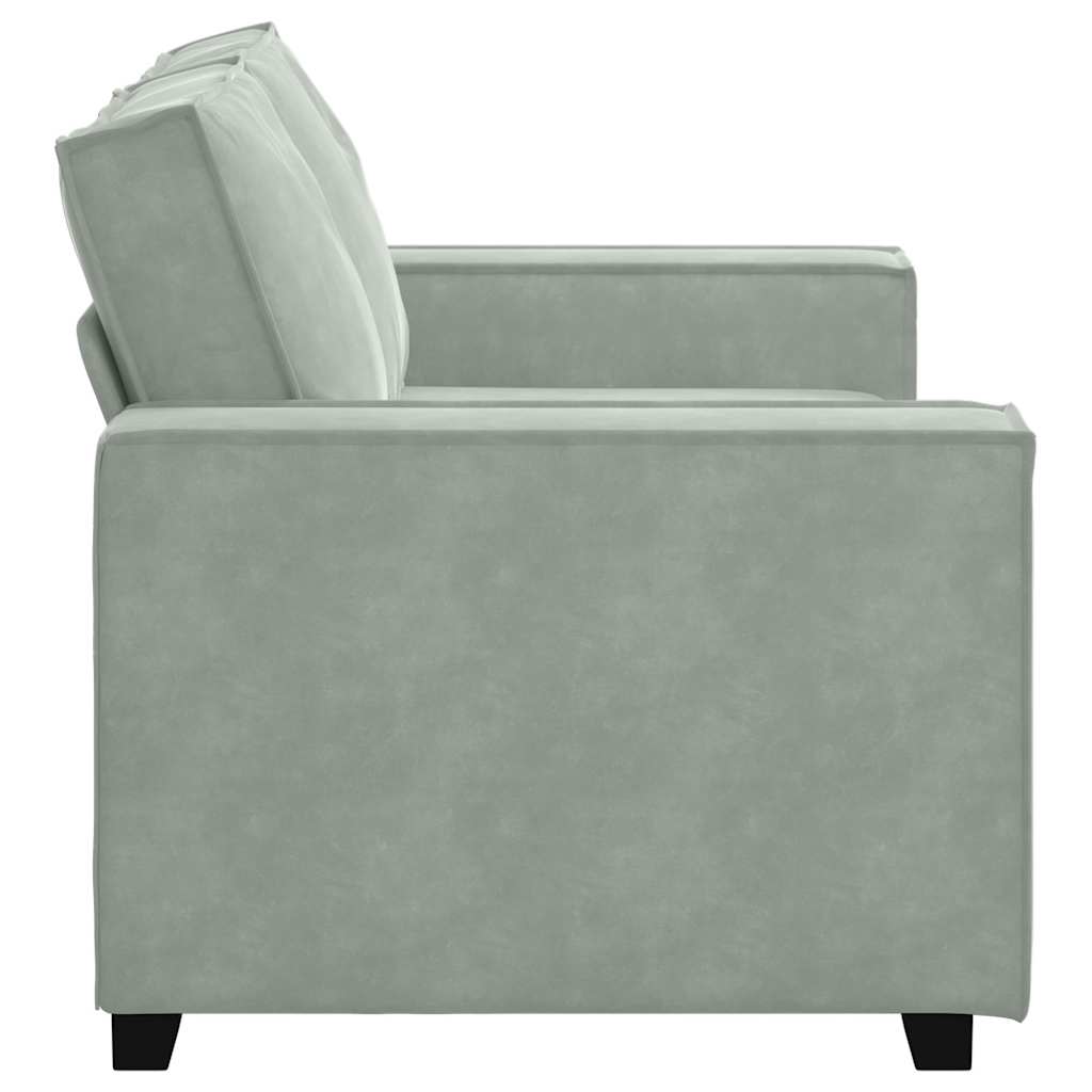 2-seater sofa 120 cm light grey velvet