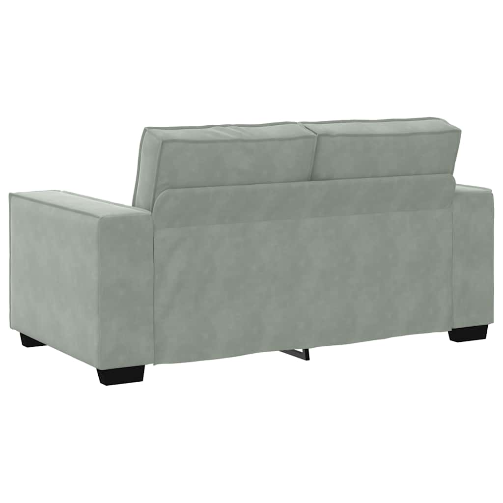 2-seater sofa 120 cm light grey velvet