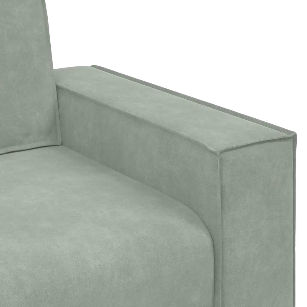 2-seater sofa 120 cm light grey velvet