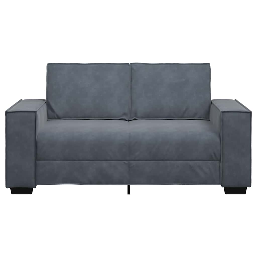 Sofá de 2 lugares 120 cm veludo cinza-escuro