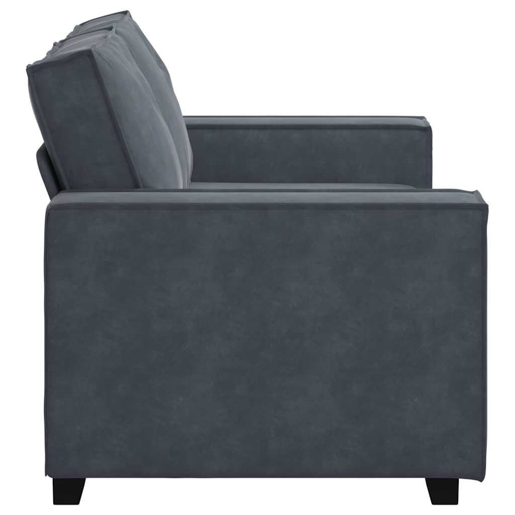 Sofá de 2 lugares 120 cm veludo cinza-escuro