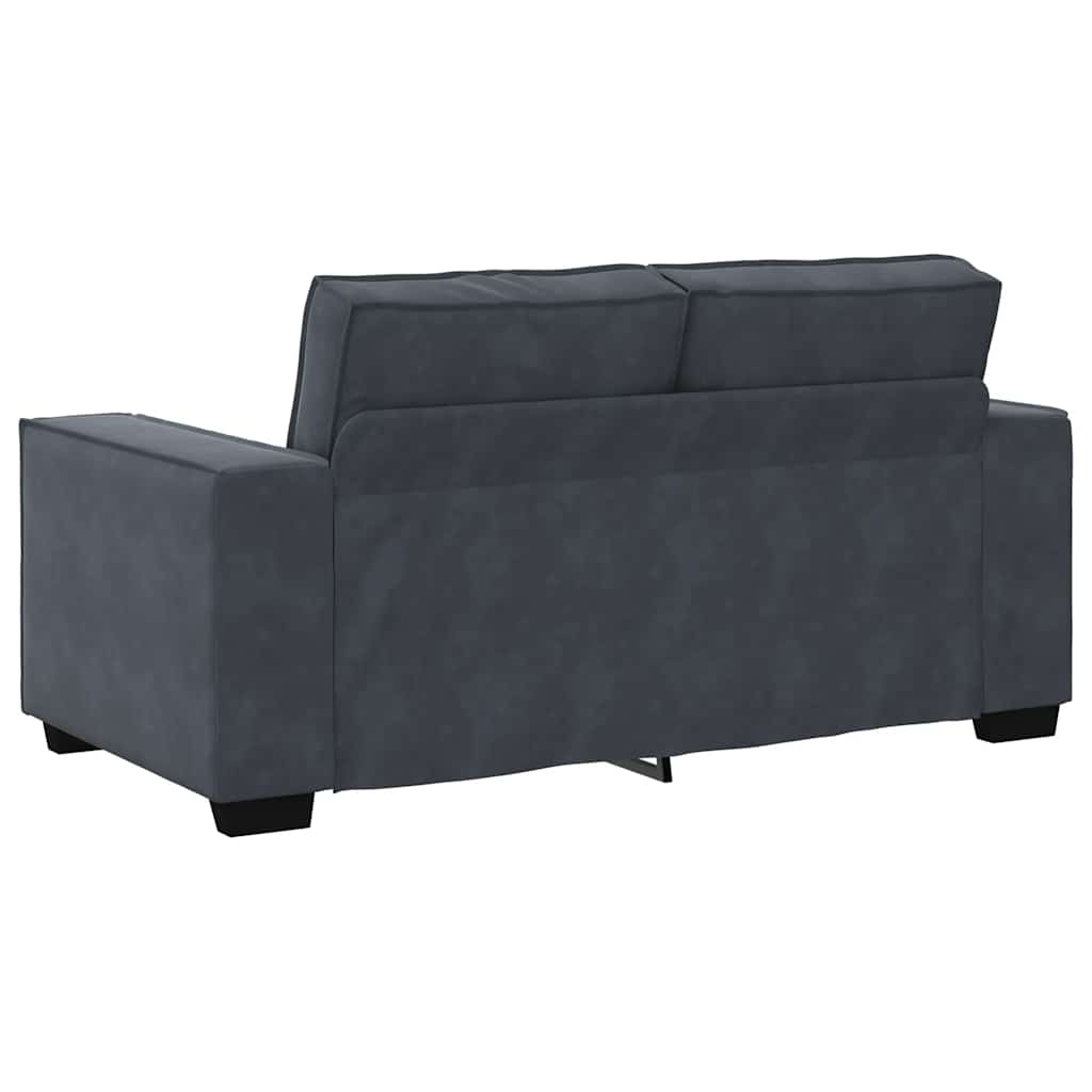 Sofá de 2 lugares 120 cm veludo cinza-escuro