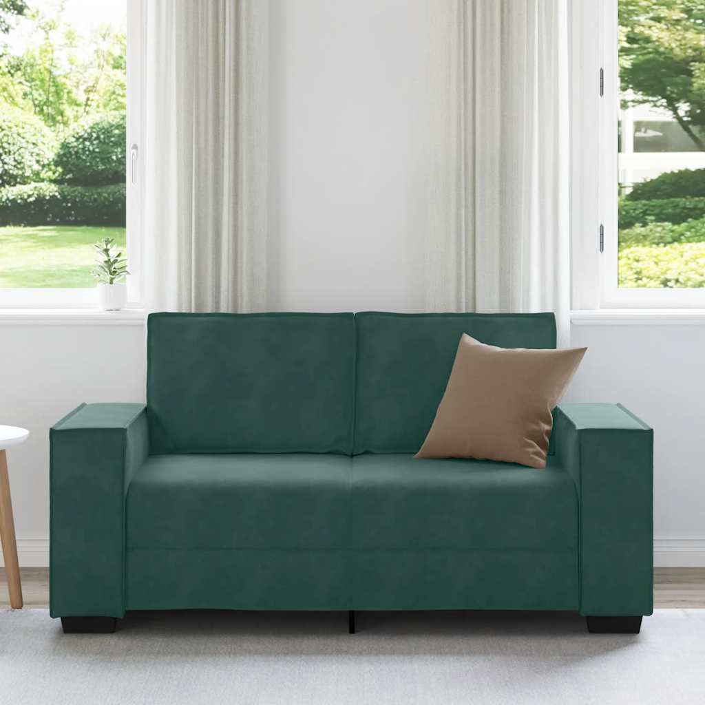 2-seater sofa 120 cm dark green velvet