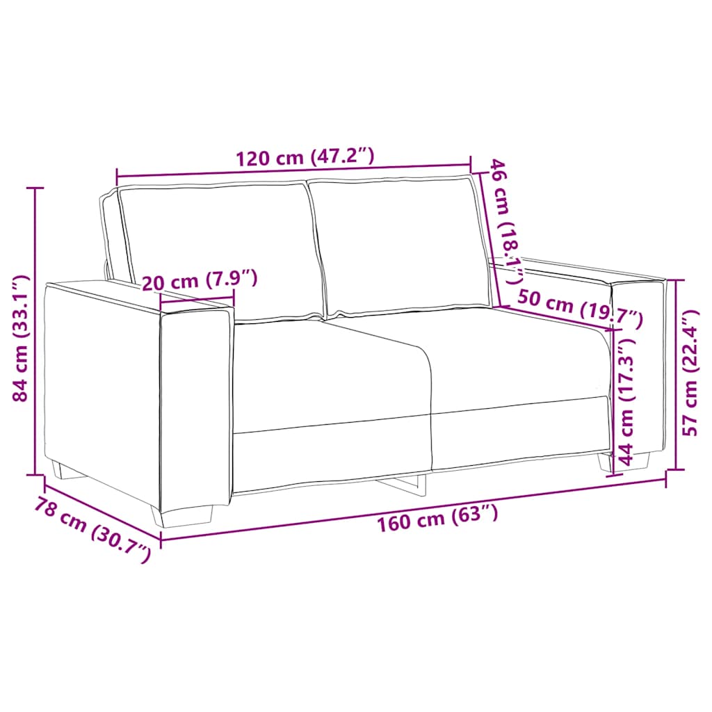 2-seater sofa 120 cm dark green velvet