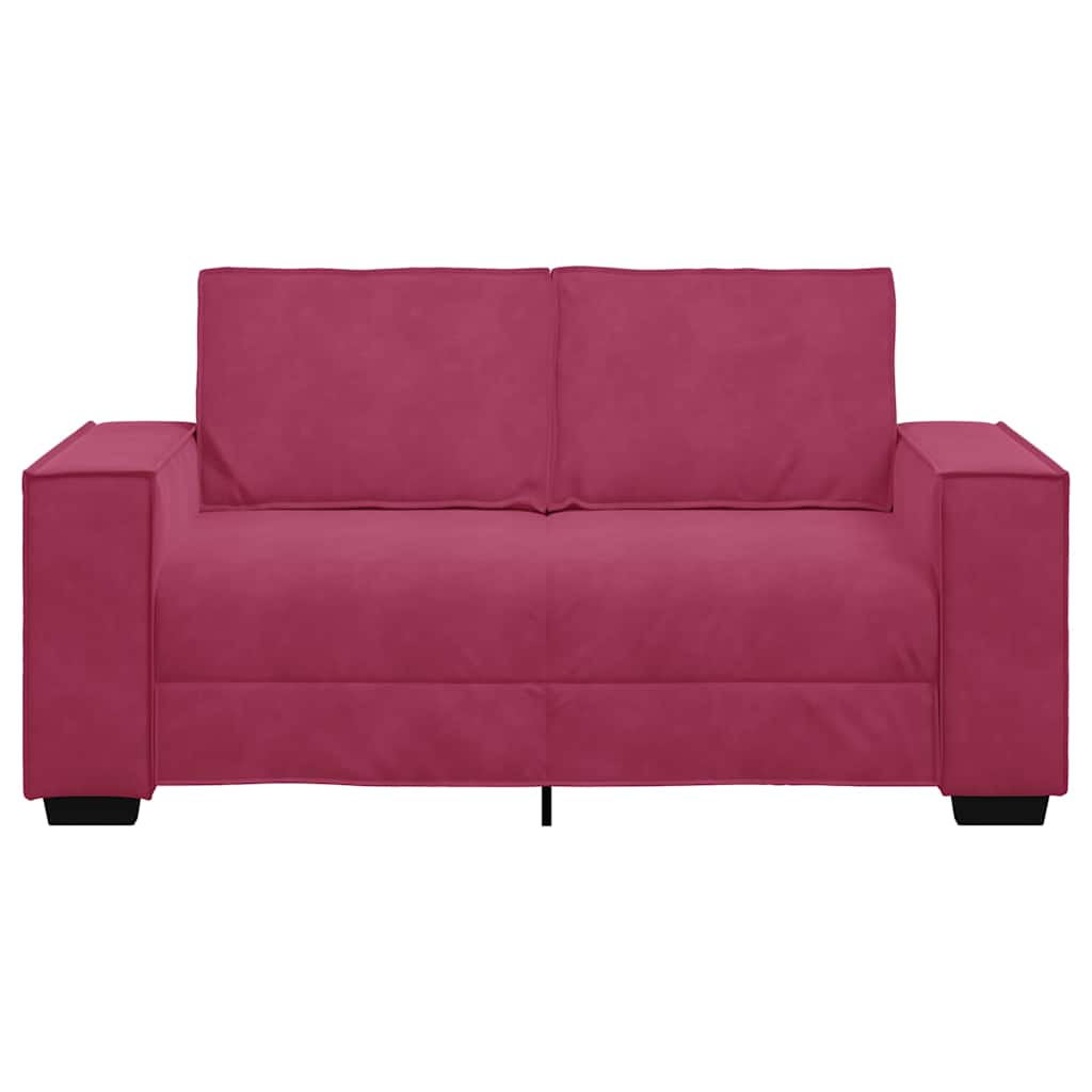 Sofá de 2 lugares veludo 120 cm vermelho tinto