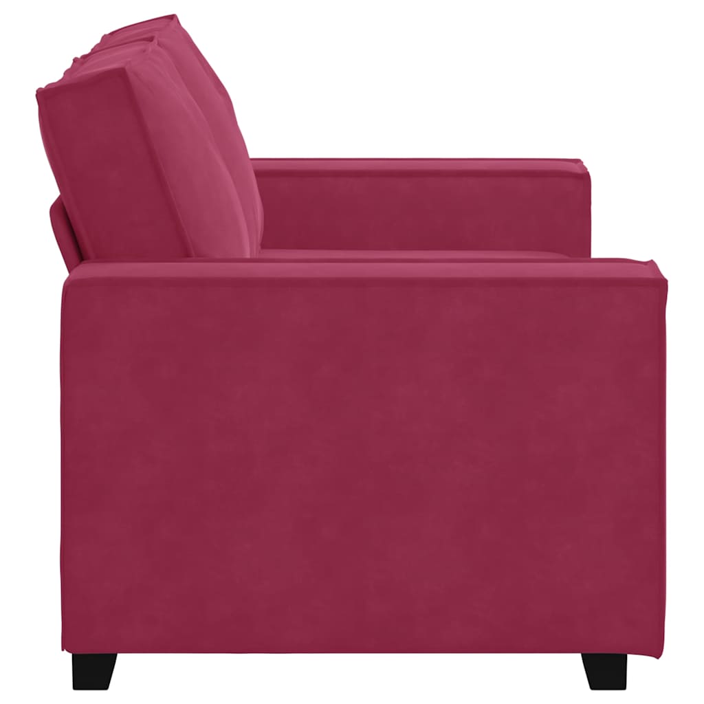 Sofá de 2 lugares veludo 120 cm vermelho tinto