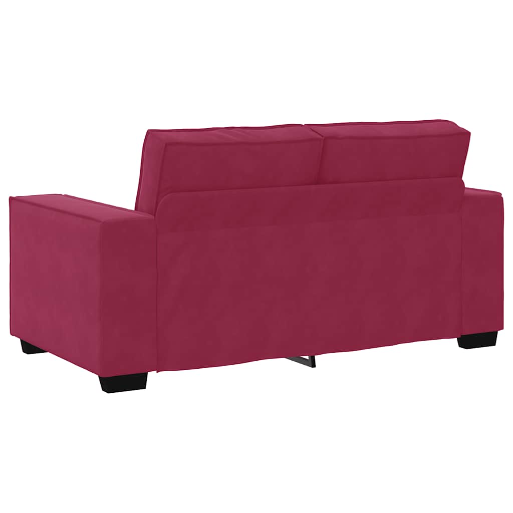 Sofá de 2 lugares veludo 120 cm vermelho tinto