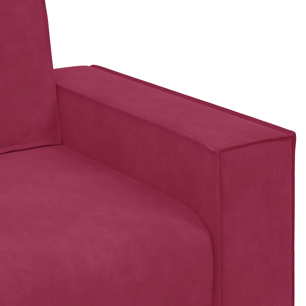 Sofá de 2 lugares veludo 120 cm vermelho tinto