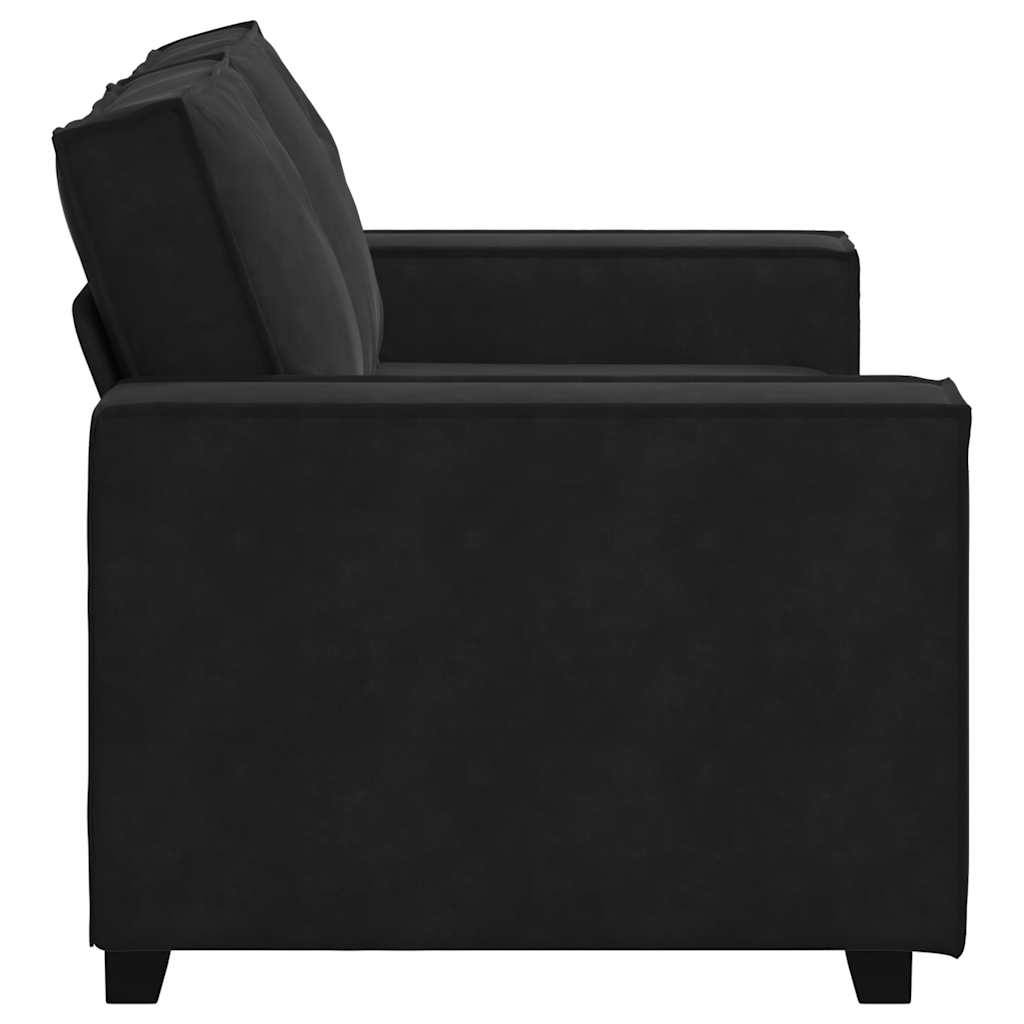 2-seater velvet sofa 120 cm black