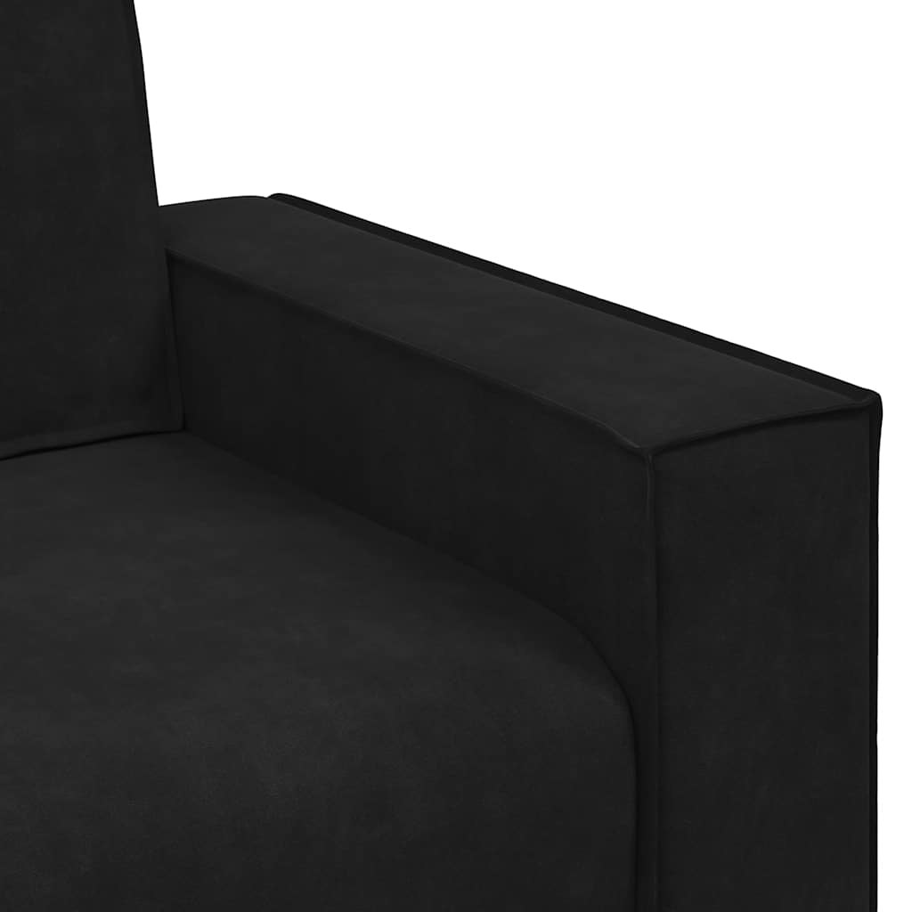 2-seater velvet sofa 120 cm black
