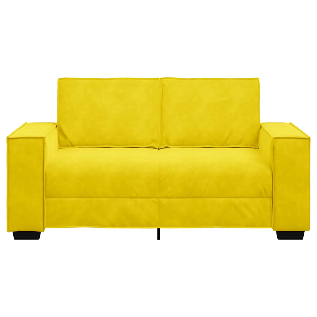 2-seater velvet sofa 120 cm yellow