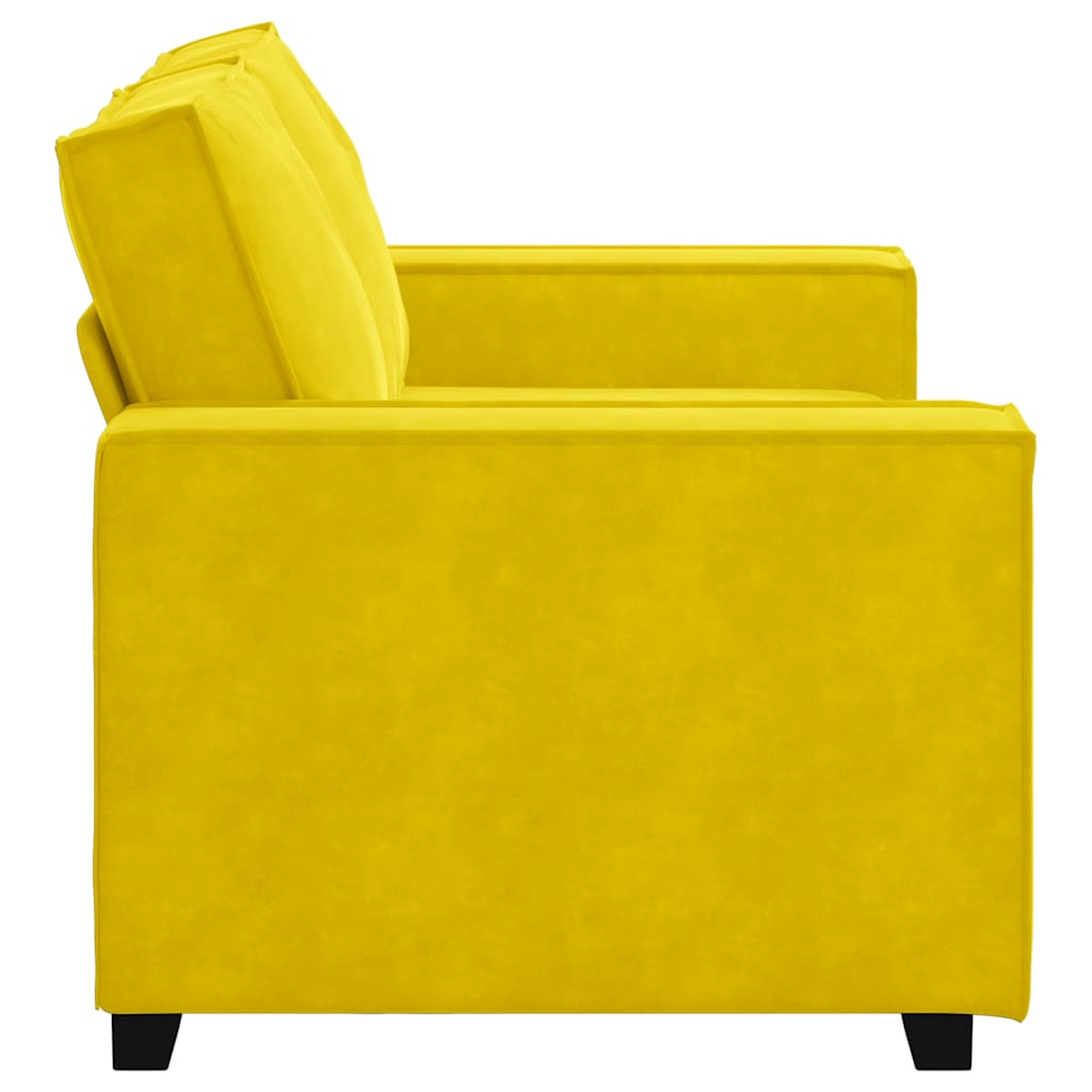 2-seater velvet sofa 120 cm yellow