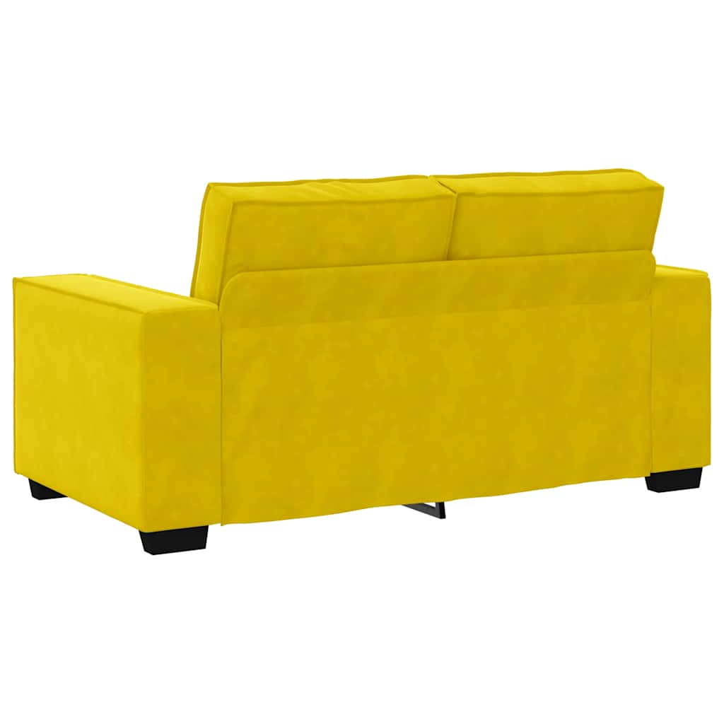 2-seater velvet sofa 120 cm yellow