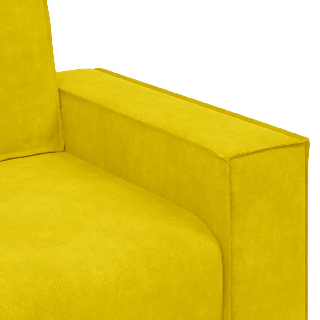 2-seater velvet sofa 120 cm yellow