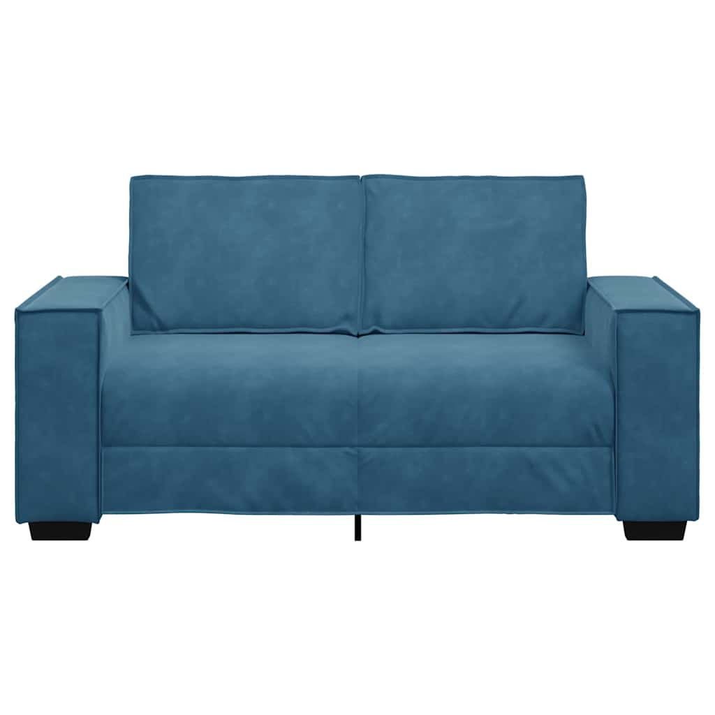 Sofá de 2 lugares veludo 120 cm azul