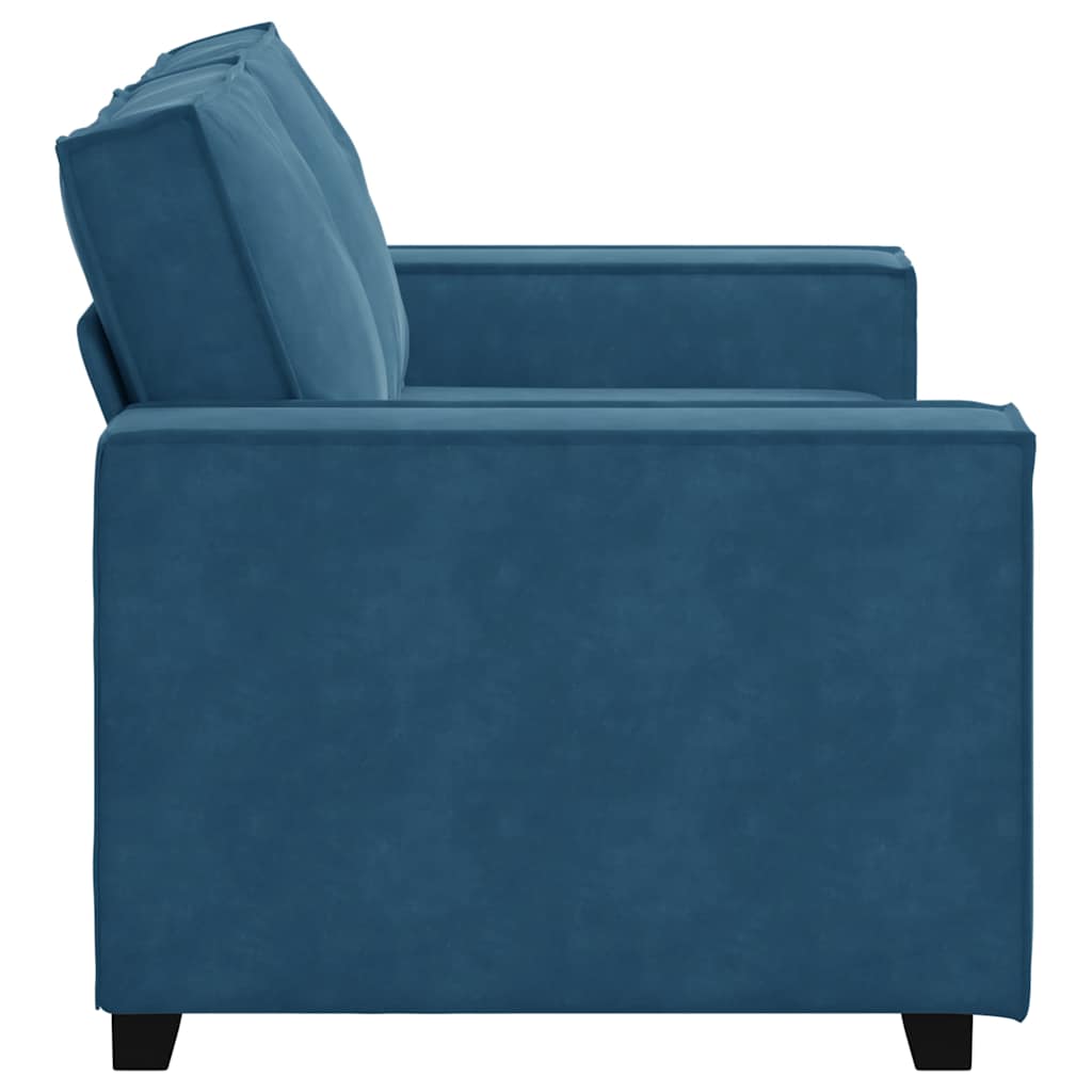 Sofá de 2 lugares veludo 120 cm azul