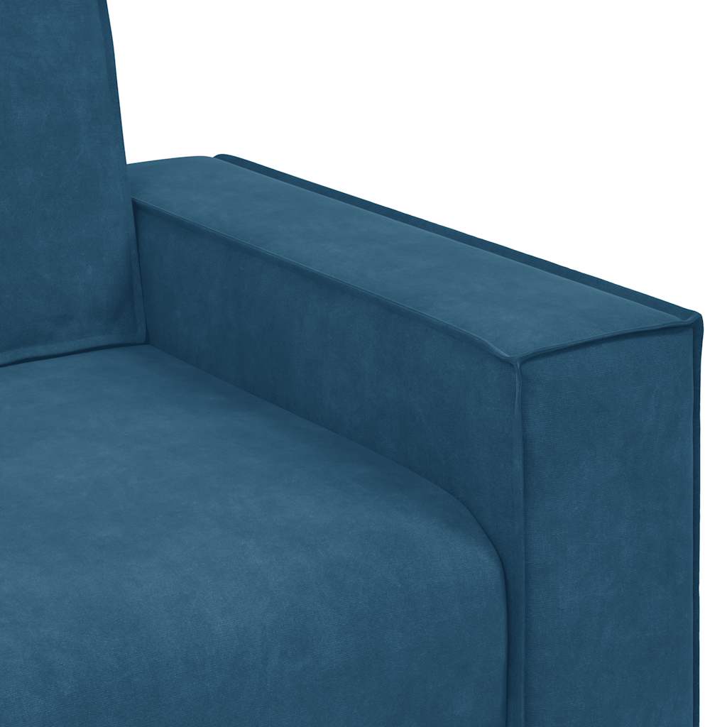 Sofá de 2 lugares veludo 120 cm azul