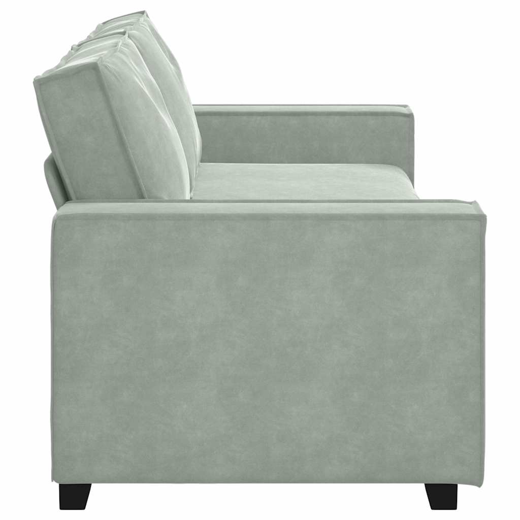 3-seater sofa 180 cm light grey velvet