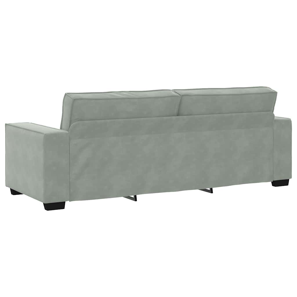 3-seater sofa 180 cm light grey velvet