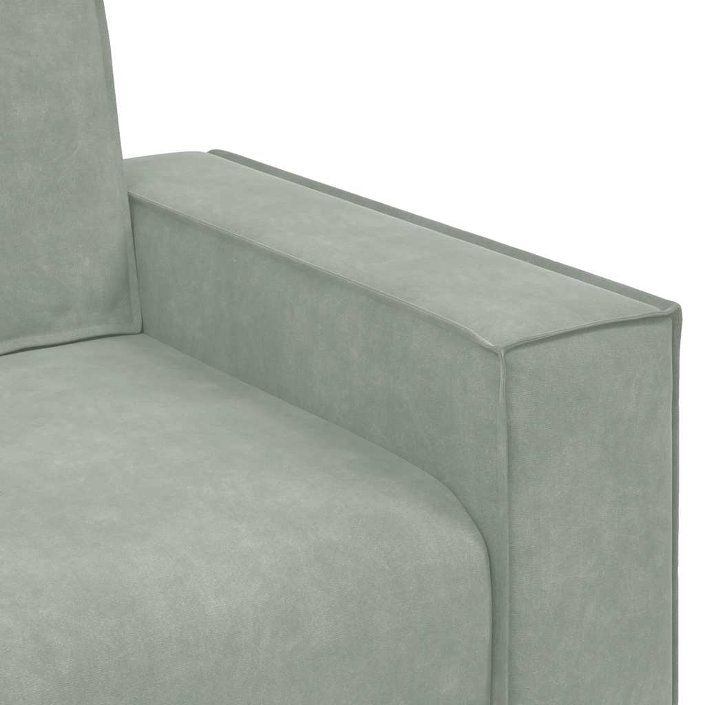 3-seater sofa 180 cm light grey velvet